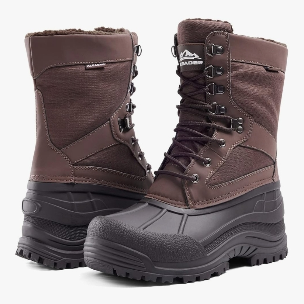 Aleader Men's Brown Snow Boots